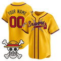 Custom Atlanta Braves x One Piece Gold Vapor Premier Limited Jersey - Stitched Baseball Jersey