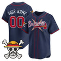 Custom Atlanta Braves x One Piece Navy Vapor Premier Limited Jersey - Stitched Baseball Jersey