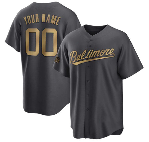 Custom Baltimore Orioles Active Player Charcoal 2022 All-Star Cool Base Stitched Baseball Jersey HELVY