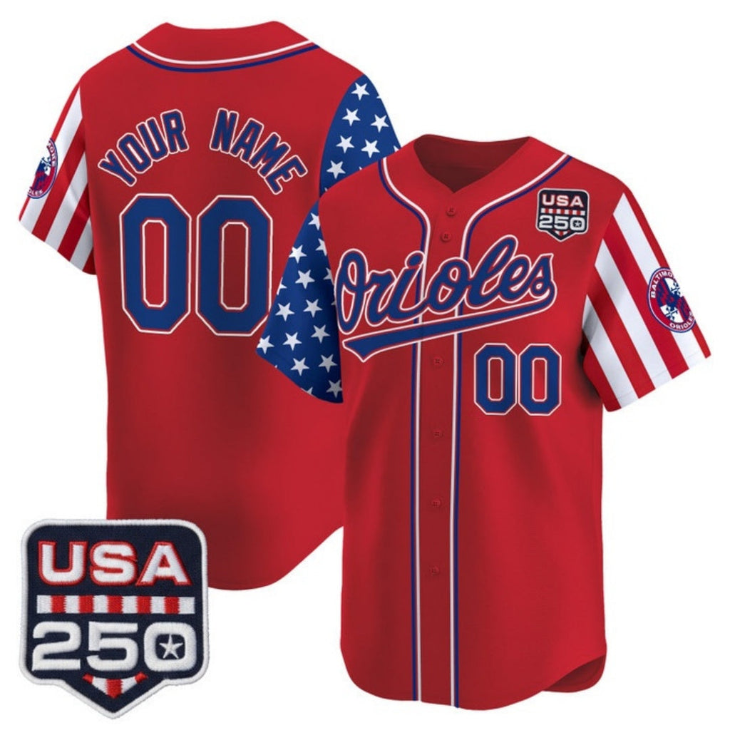 Custom Baltimore Orioles America 250 Edition Vapor Premier Limited Red Stitched Baseball Jersey