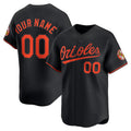 Custom Baltimore Orioles Black Alternate Limited Baseball Jersey HELVY