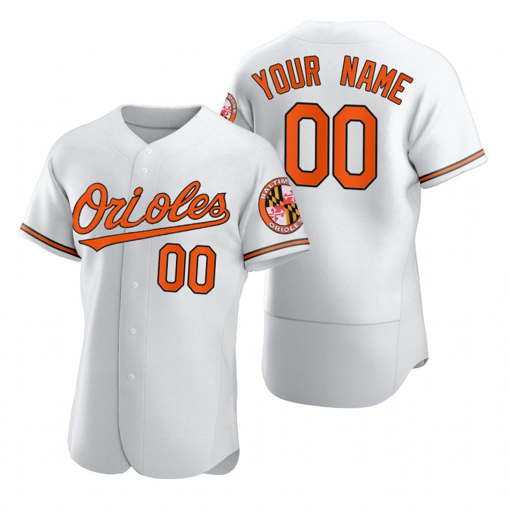 Custom Baltimore Orioles White 2020 Stitched Flex Baseball Jersey HELVY