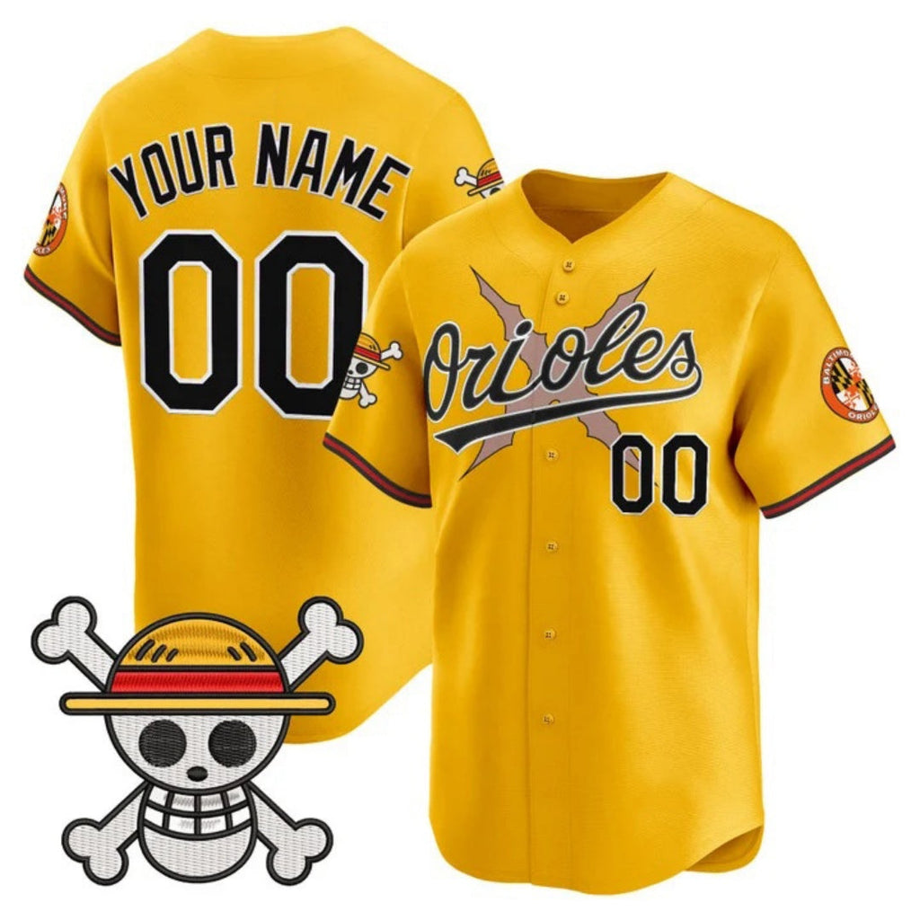 Custom Baltimore Orioles x One Piece Gold Vapor Premier Limited Jersey - Stitched Baseball Jersey