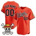 Custom Baltimore Orioles x One Piece Orange Vapor Premier Limited Jersey - Stitched Baseball Jersey