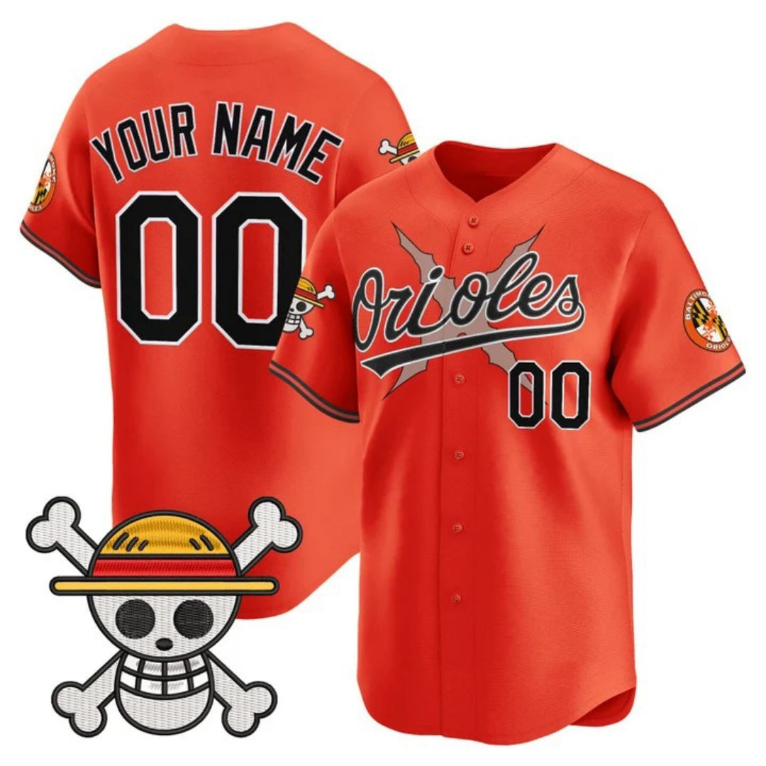 Custom Baltimore Orioles x One Piece Orange Vapor Premier Limited Jersey - Stitched Baseball Jersey