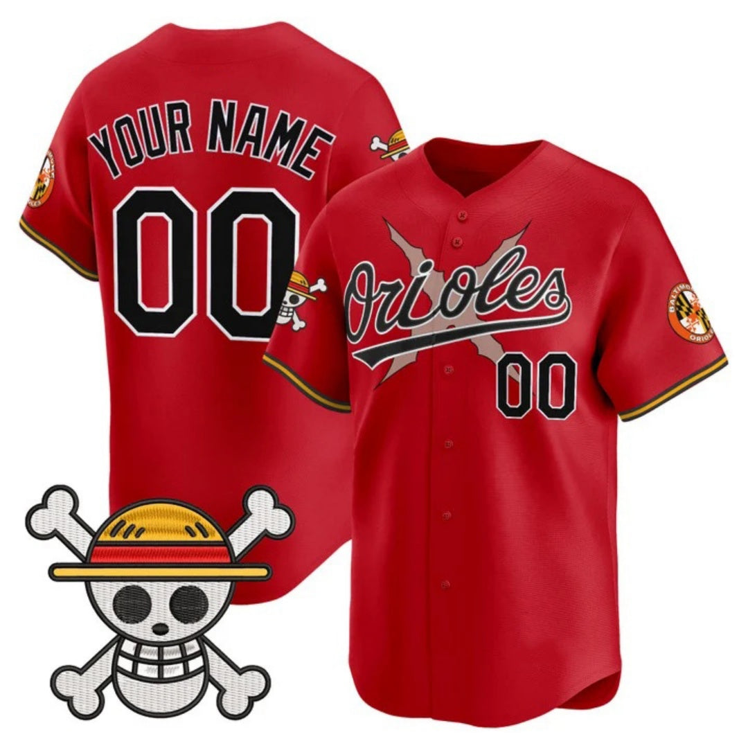 Custom Baltimore Orioles x One Piece Red Vapor Premier Limited Jersey - Stitched Baseball Jersey