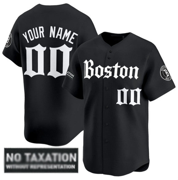 Custom Boston Red Sox ACTIVE PLAYER Black 'Retro Newspaper Edition' Vapor Premier Limited Stitched Baseball Jersey