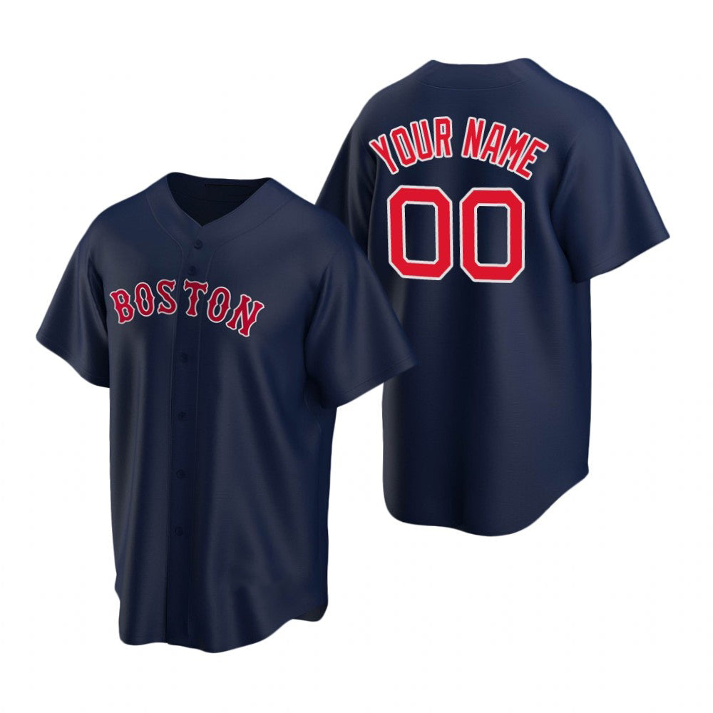 Custom Boston Red Sox Navy Stitched Cool Baseball Jersey HELVY