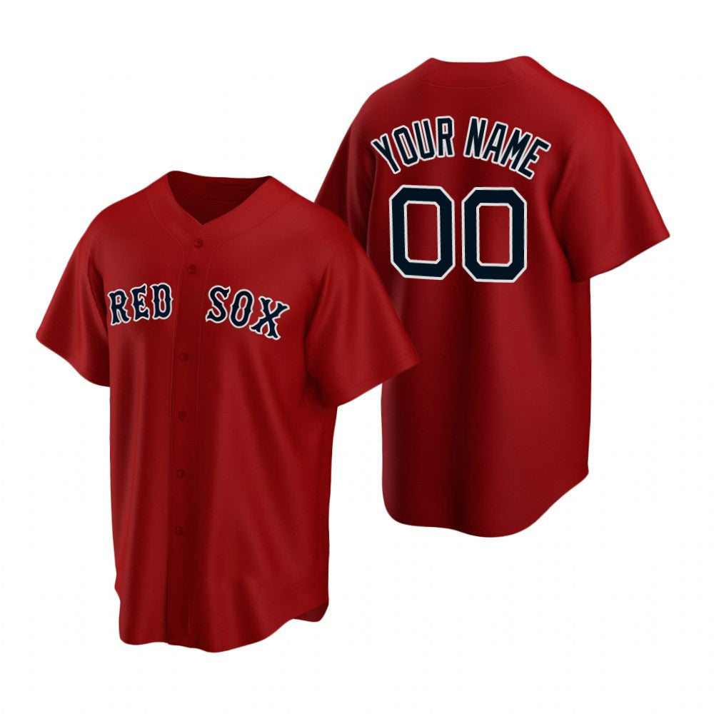 Custom Boston Red Sox Red Stitched Cool Baseball Jersey HELVY