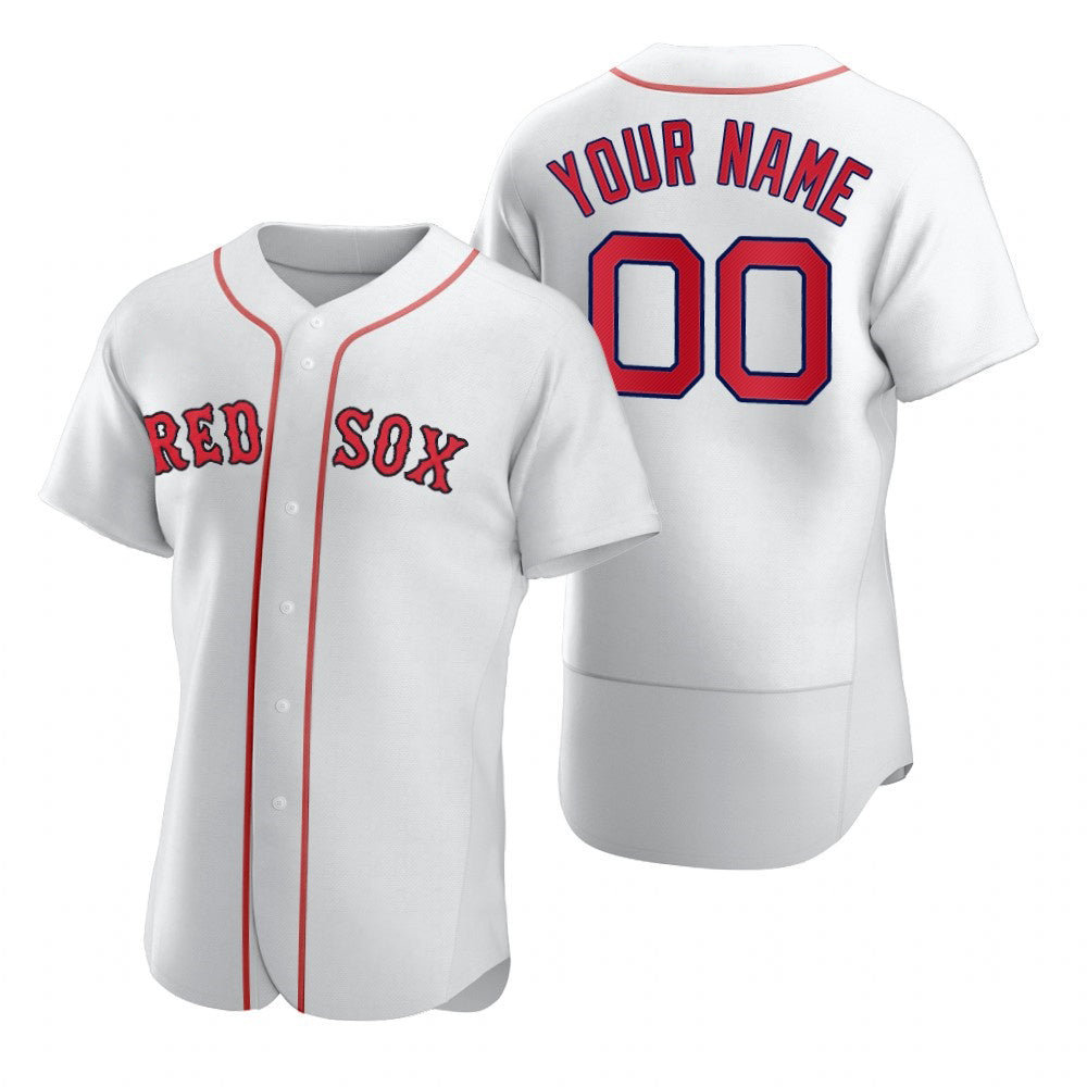 Custom Boston Red Sox White 2020 Stitched Flex Baseball Jersey HELVY