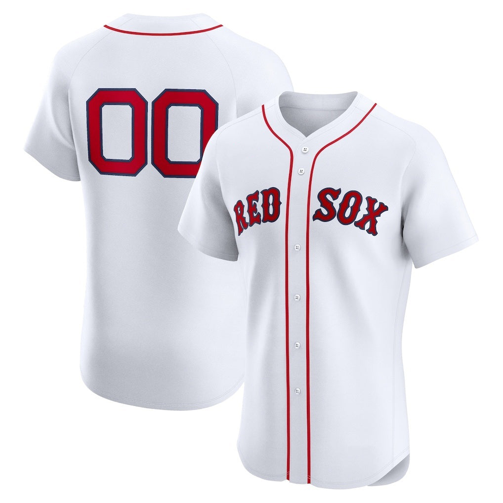 Custom Boston Red Sox White Home Elite Baseball Jersey HELVY