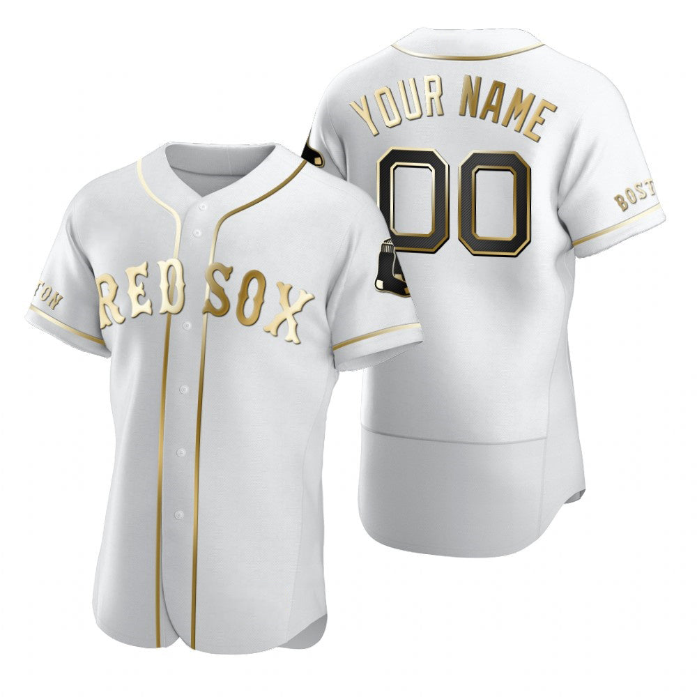 Custom Boston Red Sox White Stitched Flex Base Edition Baseball Jersey HELVY