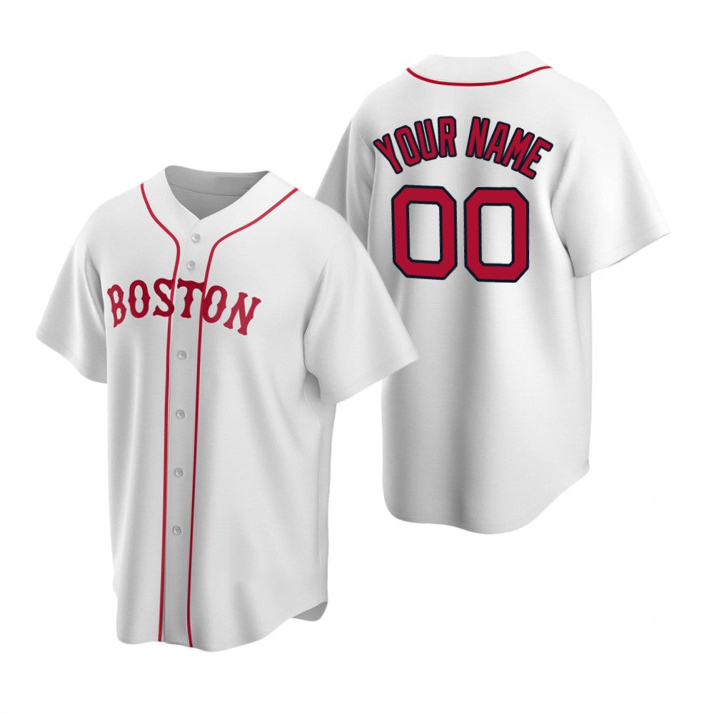 Custom Boston Red Sox White Stitched Cool Baseball Jersey HELVY