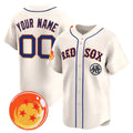 Custom Boston Red Sox x Dragon Ball Cream Vapor Premier Limited Jersey - All Stitched Baseball Jersey