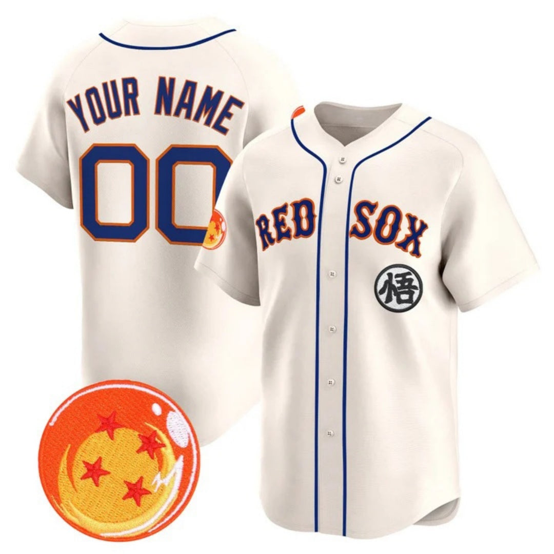 Custom Boston Red Sox x Dragon Ball Cream Vapor Premier Limited Jersey - All Stitched Baseball Jersey