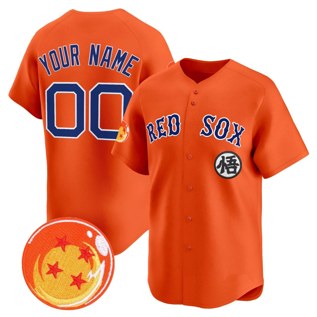 Custom Boston Red Sox x Dragon Ball Orange Vapor Premier Limited Jersey - All Stitched Baseball Jersey
