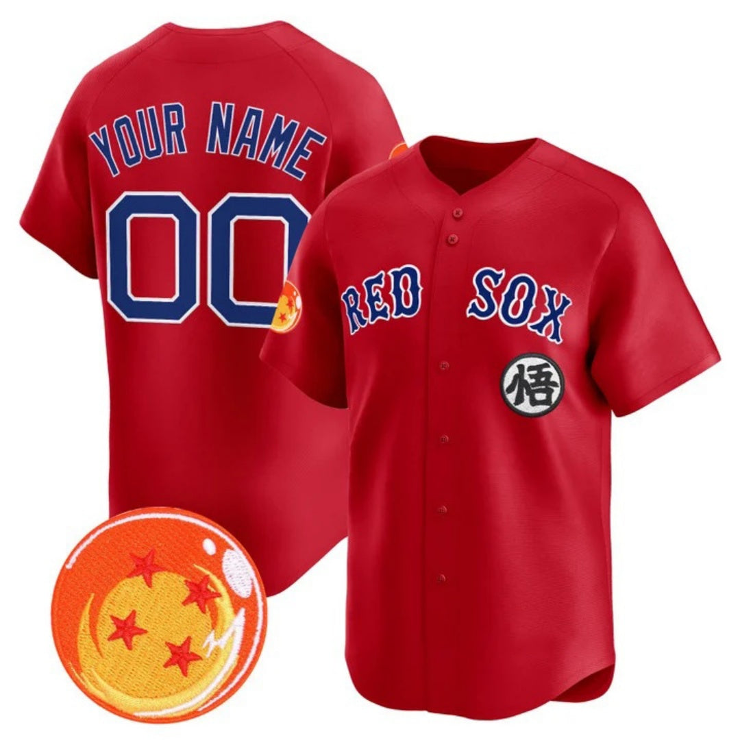 Custom Boston Red Sox x Dragon Ball Red Vapor Premier Limited Jersey - All Stitched Baseball Jersey