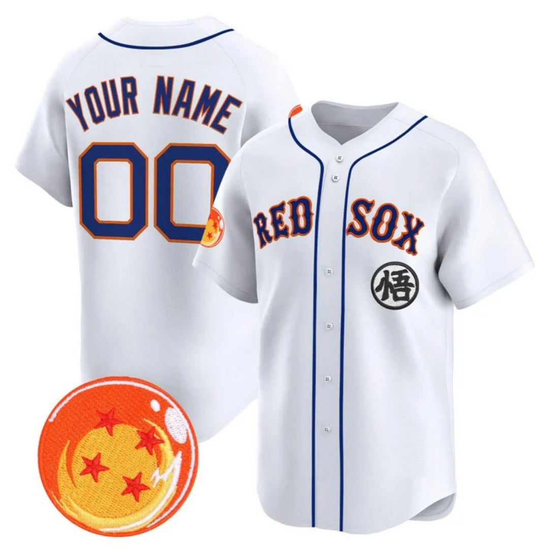 Custom Boston Red Sox x Dragon Ball White Vapor Premier Limited Jersey - All Stitched Baseball Jersey