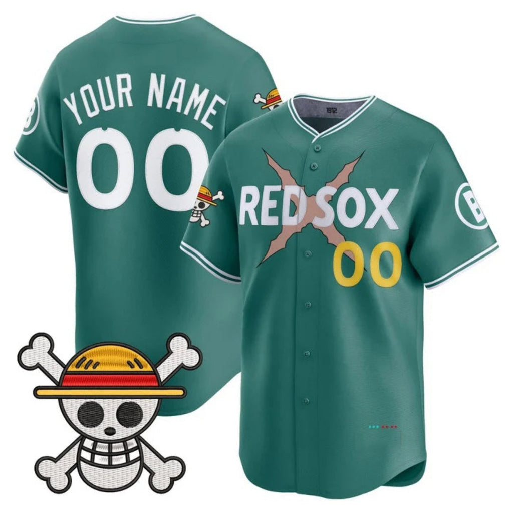 Custom Boston Red Sox x One Piece Green Vapor Premier Limited Jersey - Stitched Baseball Jersey