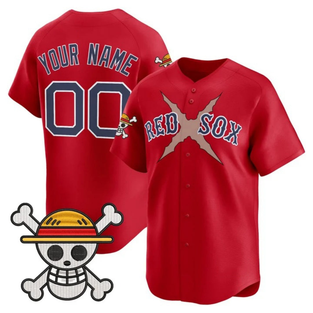 Custom Boston Red Sox x One Piece Red Vapor Premier Limited Jersey - Stitched Baseball Jersey