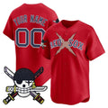 Custom Boston Red Sox x One Piece Red Zoro Patch Vapor Premier Limited Jersey - Stitched Baseball Jersey
