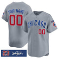 Custom Chicago Cubs Active Player Gray 'Ryne Sandberg Tribute' Vapor Limited V3 Stitched Baseball Jersey