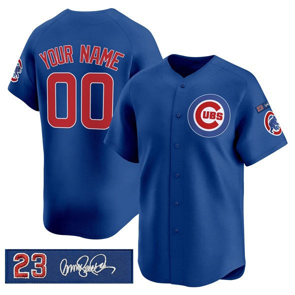 Custom Chicago Cubs Active Player Royal 'Ryne Sandberg Tribute' Vapor Limited V3 Stitched Baseball Jersey