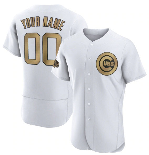 Custom Chicago Cubs Active Player White 2022 All-Star Flex Base Stitched Baseball Jersey