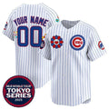 Custom Chicago Cubs Active Player White 2025 Tokyo Series Limited Stitched Baseball Jersey