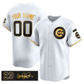 Custom Chicago Cubs Active Player White Gold 'Ryne Sandberg Tribute' Vapor Limited V3 Stitched Baseball Jersey