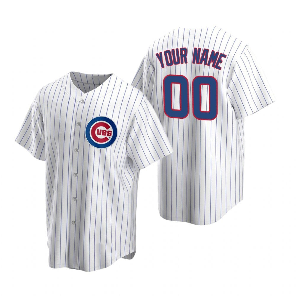 Custom Chicago Cubs White Stitched Cool Base Home Baseball Jersey