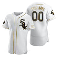 Custom Chicago White Sox White Stitched Flex Base Golden Edition Baseball Jersey