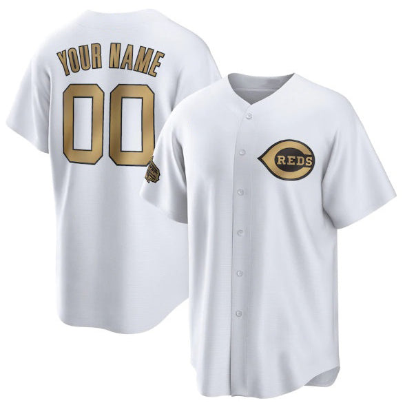 Custom Cincinnati Reds Active Player White 2022 All-Star Cool Base Stitched Baseball Jersey