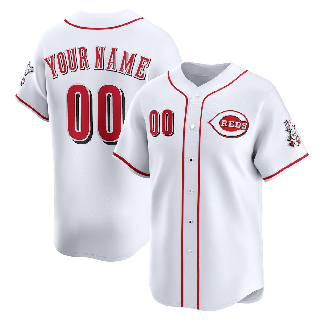 Custom Cincinnati Reds White Home Limited Baseball Jersey
