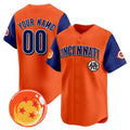 Custom Cincinnati Reds x Dragon Ball Royal Orange Vapor Premier Limited Jersey - All Stitched Baseball Jersey