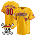 Custom Cincinnati Reds x One Piece Gold Vapor Premier Limited Jersey - Stitched Baseball Jersey