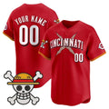 Custom Cincinnati Reds x One Piece Red Vapor Premier Limited Jersey - Stitched Baseball Jersey