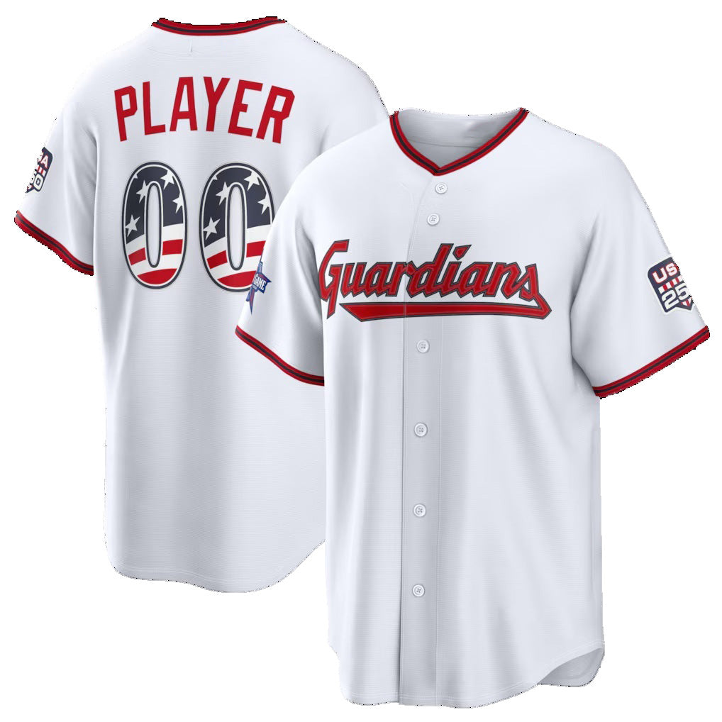 Custom Cleveland Guardians 2026 All-Star Edition Stars & Stripes White Stadium Pick-A-Player Baseball Jersey