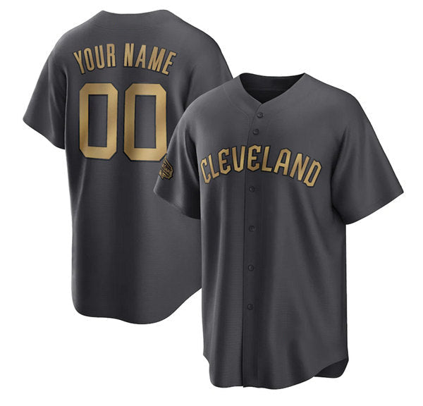 Custom Cleveland Guardians Active Player Charcoal 2022 All-Star Cool Base Stitched Baseball Jersey