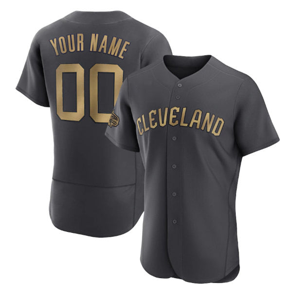 Custom Cleveland Guardians Active Player Charcoal 2022 All-Star Flex Base Stitched Baseball Jersey
