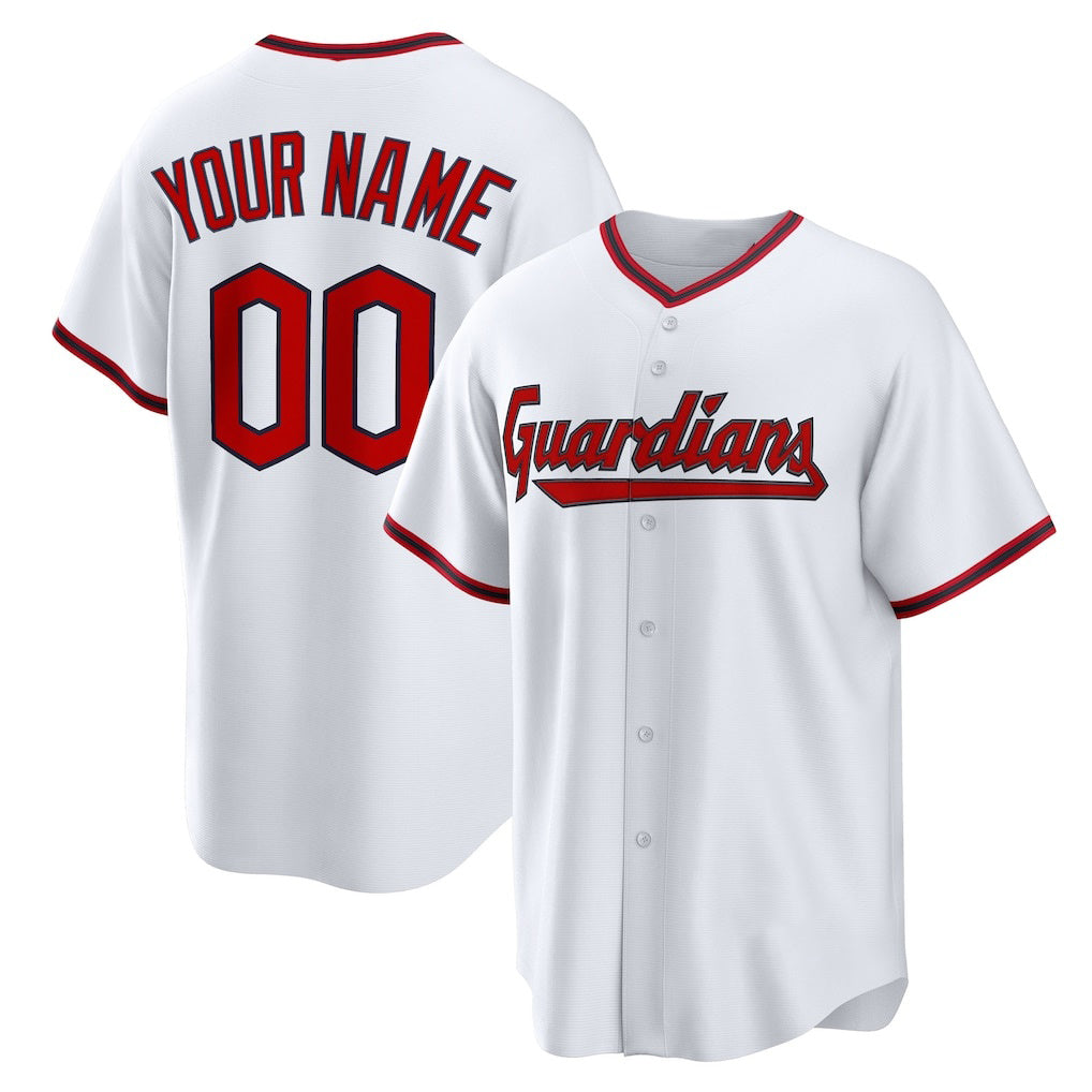 Custom Cleveland Guardians White Home Replica Baseball Jersey