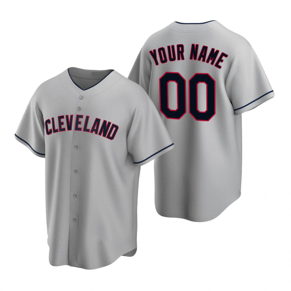 Custom Cleveland Indians Gray 2020 Stitched Cool Base Road Baseball Jersey
