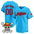 Custom Cleveland Indians x One Piece Light Blue Vapor Premier Limited Jersey - Stitched Baseball Jersey
