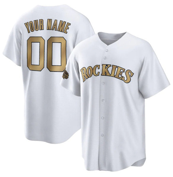 Custom Colorado Rockies Active Player White 2022 All-Star Cool Base Stitched Baseball Jersey