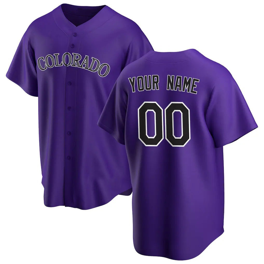 Custom Colorado Rockies Purple Alternate Replica Baseball Jersey