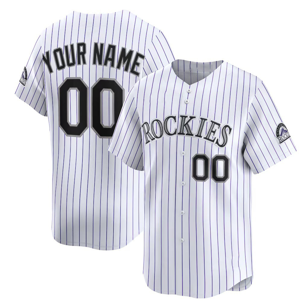 Custom Colorado Rockies White Home Limited Baseball Jersey