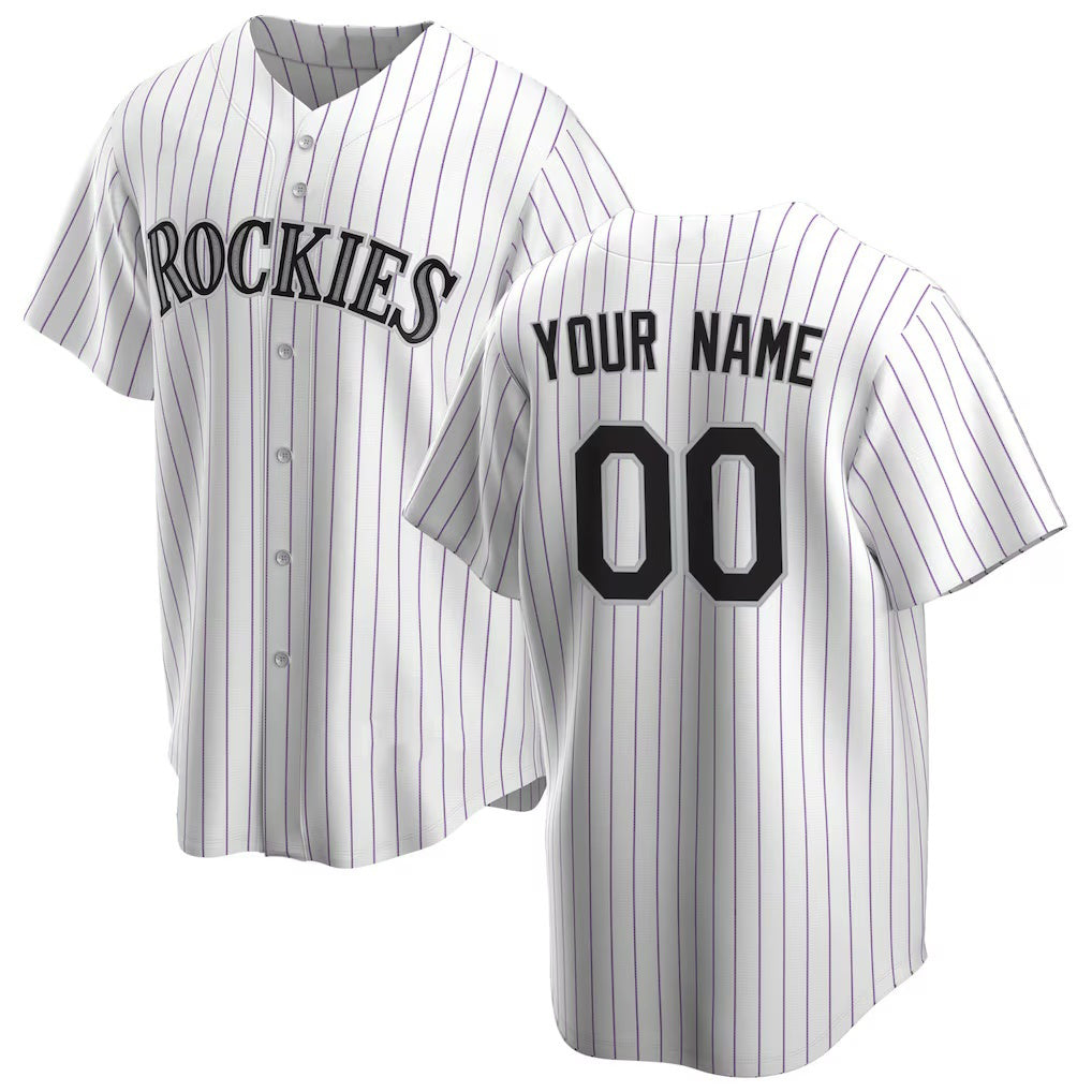 Custom Colorado Rockies White Home Replica Baseball Jersey