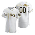 Custom Colorado Rockies White Stitched Flex Base Golden Edition Baseball Jersey