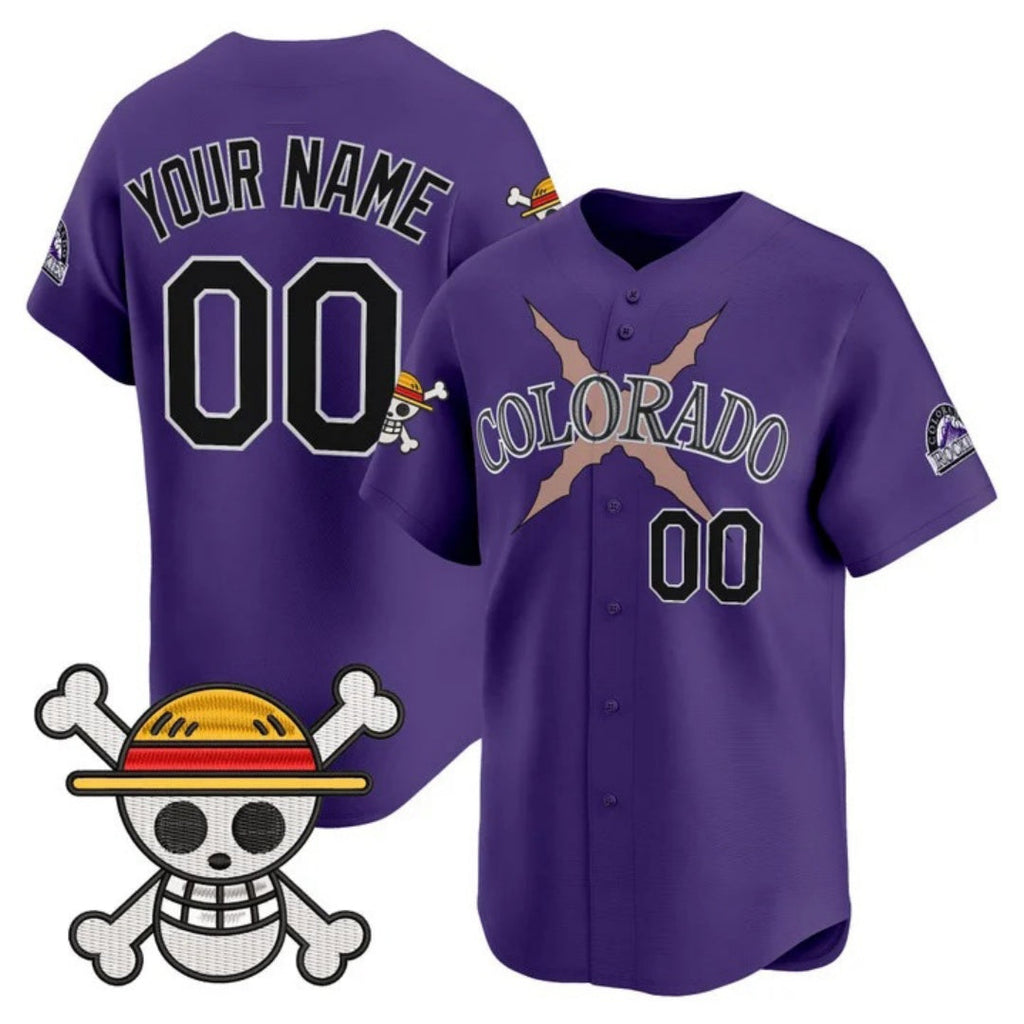Custom Colorado Rockies x One Piece Purple Vapor Premier Limited Jersey - Stitched Baseball Jersey