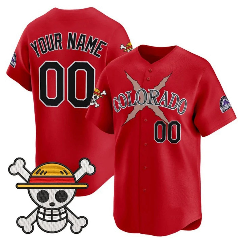 Custom Colorado Rockies x One Piece Red Vapor Premier Limited Jersey - Stitched Baseball Jersey